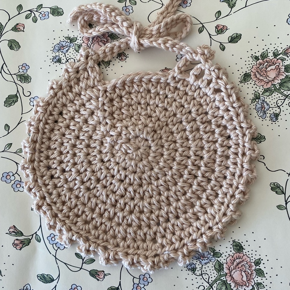 Crochet Baby Bib  Heirloom Baby Shower Gift 100% Cotton Handmade